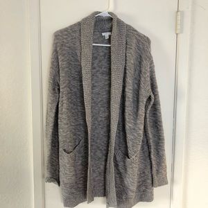 BP gray open front cardigan